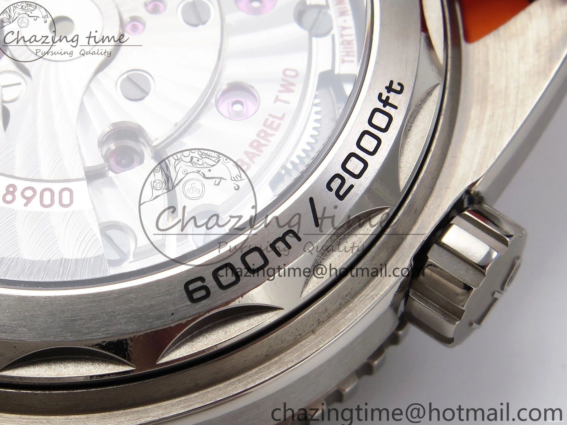 0311 Comfortable Planet Ocean 43.5mm SS VSF 1:1 Best Edition Black Orange Bezel Gray Dial on Nylon Strap A8900 Super Clone V 7730